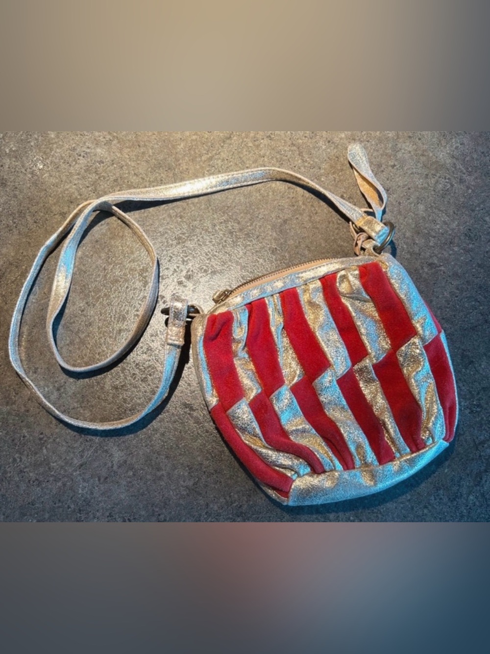 Topshop Wonder Woman Egyptian Red Gold Real Leather Crossbody Bag Purse Tote